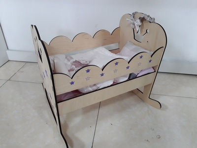 Деревянная кроватка для кукол/Hand made/Манеж/Комплект белья в подарок - Товары для детей Астана