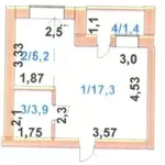 Продам 1 комн. квартиру в Лесной поляне,  29м2,  1 этаж,  17 дом