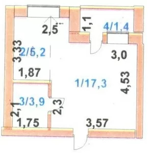 Продам 1 комн. квартиру в Лесной поляне,  29м2,  1 этаж,  17 дом