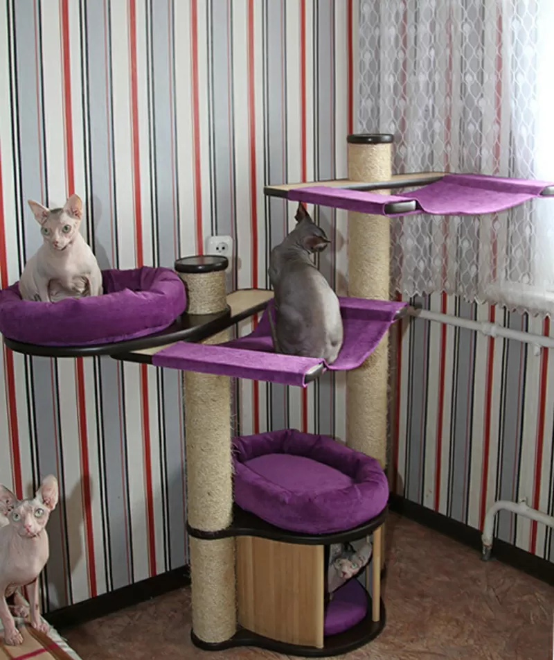 Современные домики для кошек. когтеточки,  лазалки,  комплексы 3