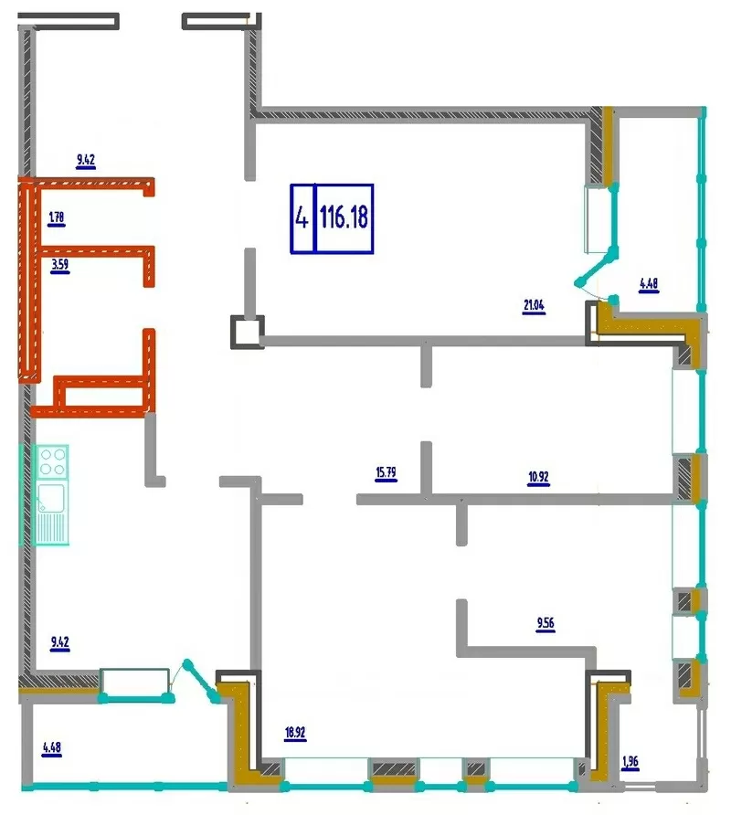 продам 4-х комнатную квартиру в жк кристалл! 2