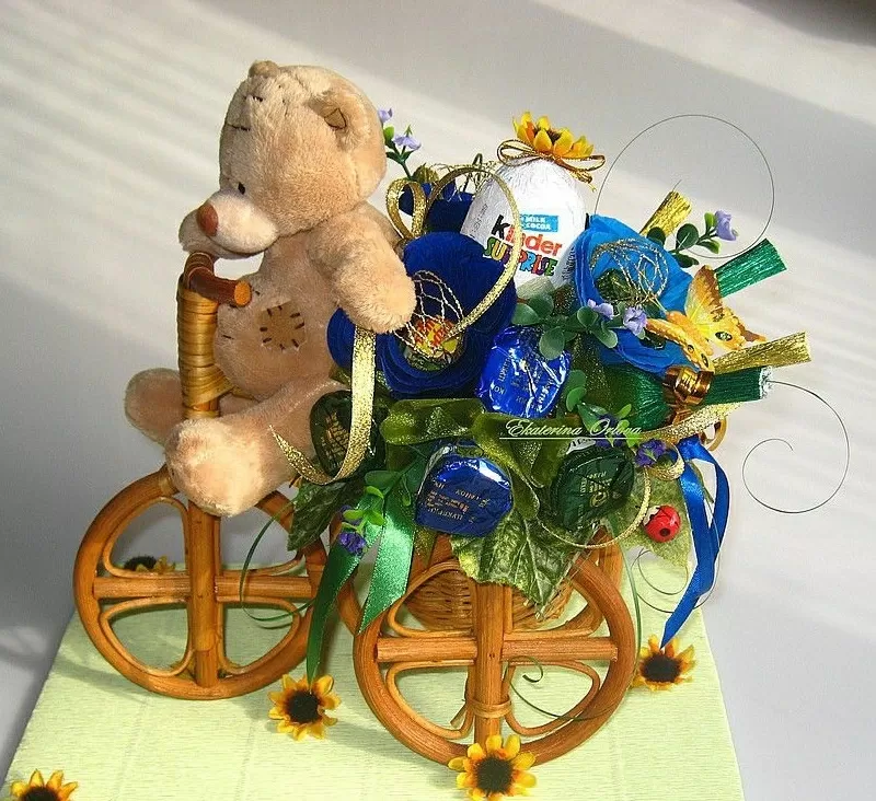 Велосипед- букет в подарок любимому человеку+ игрушка 3