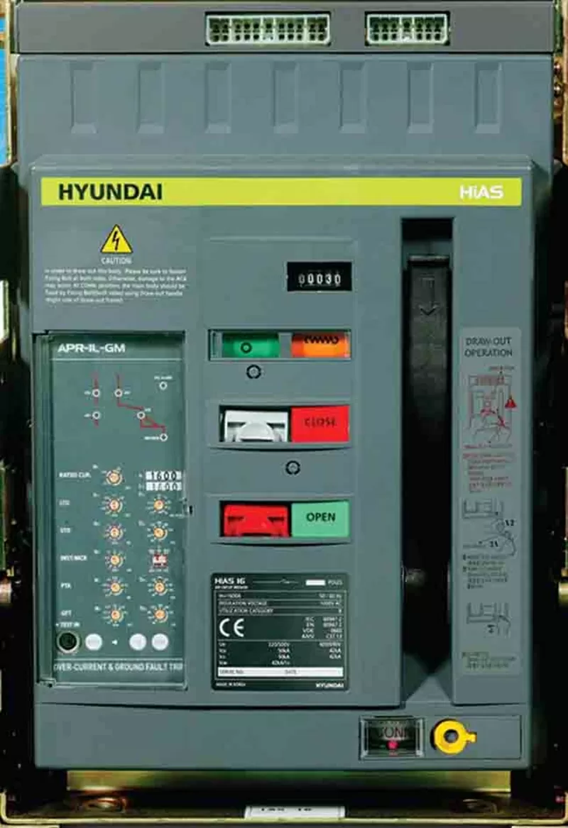 Автомат HYUNDAI UAN32B 3B M2C2S2+корзина 3200A,  AC380/415B,  реле UPR-2