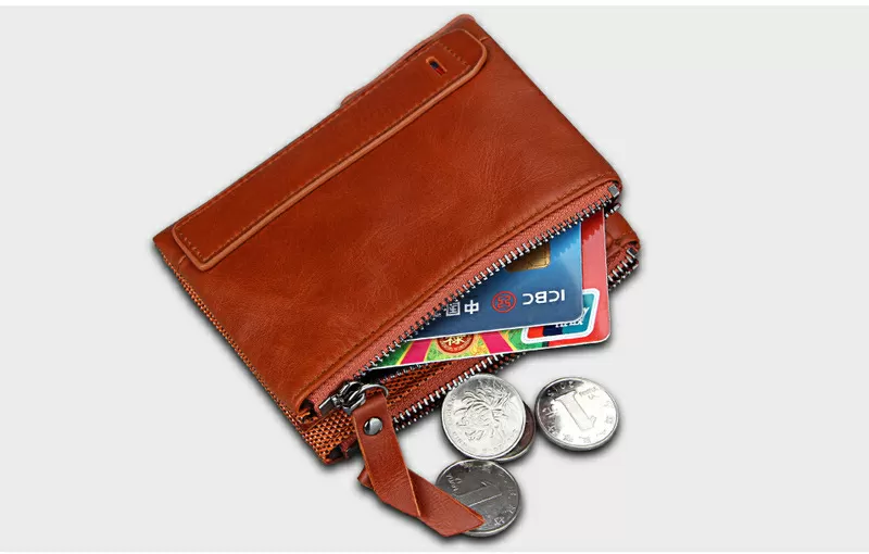 Кожаное портмоне от воровства с карточек/RFID protected/Новинка/ 3