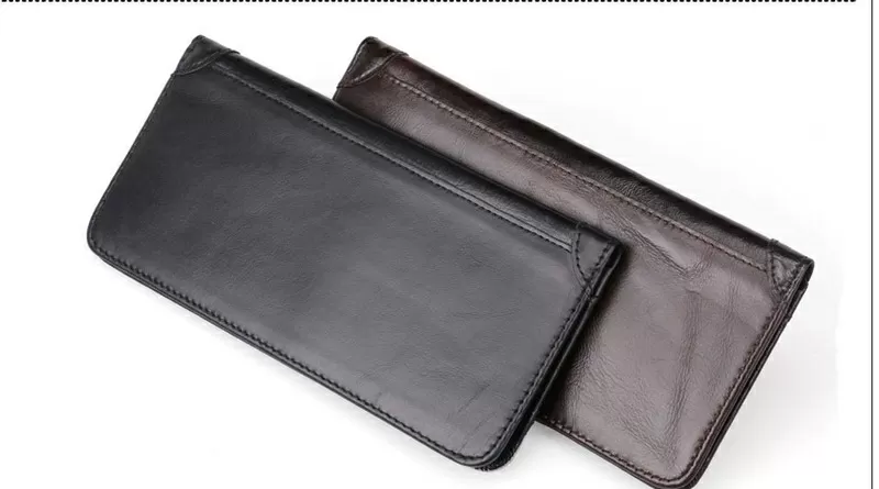 Тонкое кожаное портмоне с RFID protected/Натуральная кожа/Подарок 2