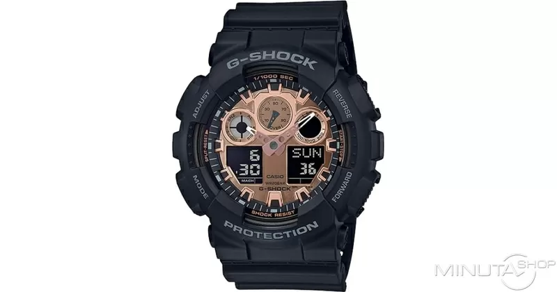Часы Casio GA-100MMC-1A. Black and Rose Gold. G-Shock. Оригинал 100%. 7